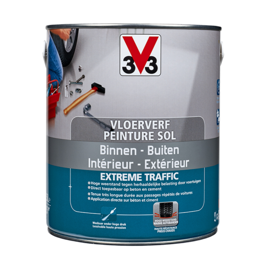 Peinture Sol Haute Résistance Addict RAL 7001 Gris Argent Ciment - 2,5 Litres - Trafic Intense