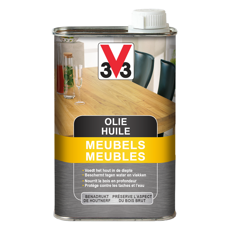 Huile Meuble - Protection naturelle pour le bois incolore ou teintée - V33