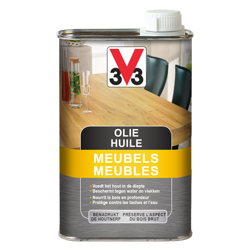 Huile Meuble - Protection naturelle pour le bois incolore ou