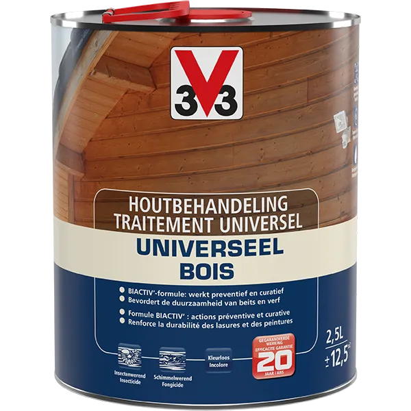 Traitement Behandeling V33 Fongicide Insecticide Schimmelwerend Kleurloos Incolore Universel Universeel Hout Bois Insectenwerend