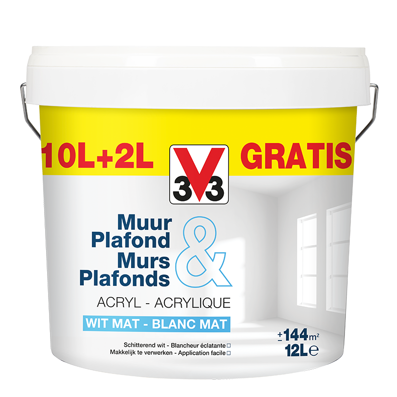 Witte verf Muur & Plafond Promo-pack - 5+1L 10+2L gratis