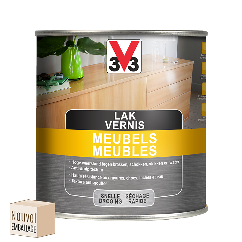 Vernis Meuble Protection bois incolore ou légèrement teintée V33