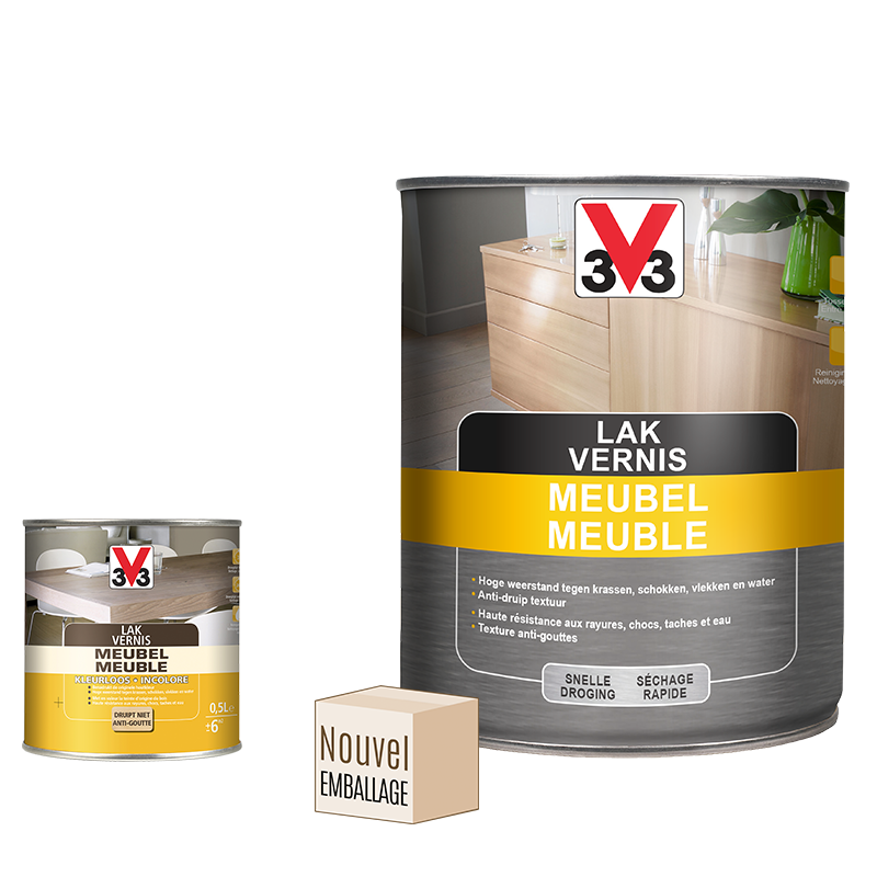 Vernis Meuble - Protection bois incolore ou légèrement teintée - V33